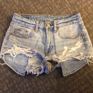 AE distressed jean shorts